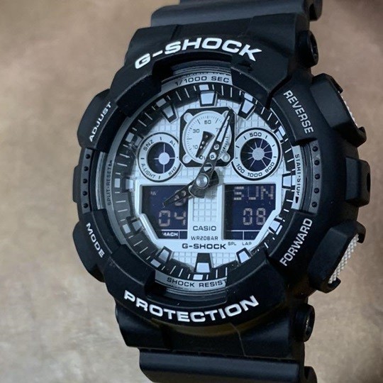 カシオ Gショック 新品 クオーツ 腕時計 コンビネーション GA-100BW-1A 男性 CASIO メンズ 未使用品 並行輸入品