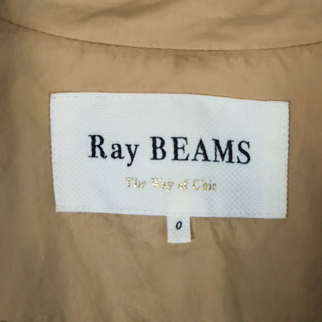 Ray BEAMS スプリングコート サイズ０ ベージュ系 羽織り ドロップショルダー コットン レイ ビームス レディース アウターの画像7