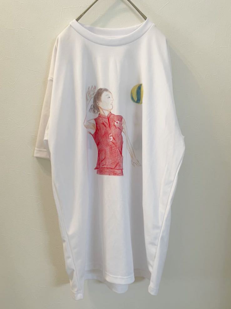 【レア】　バレーボール女子日本代表　島村春世　2020　東京五輪　オリンピック　応援Tシャツ　イラストTシャツ　メンズ　LLサイズ_画像1