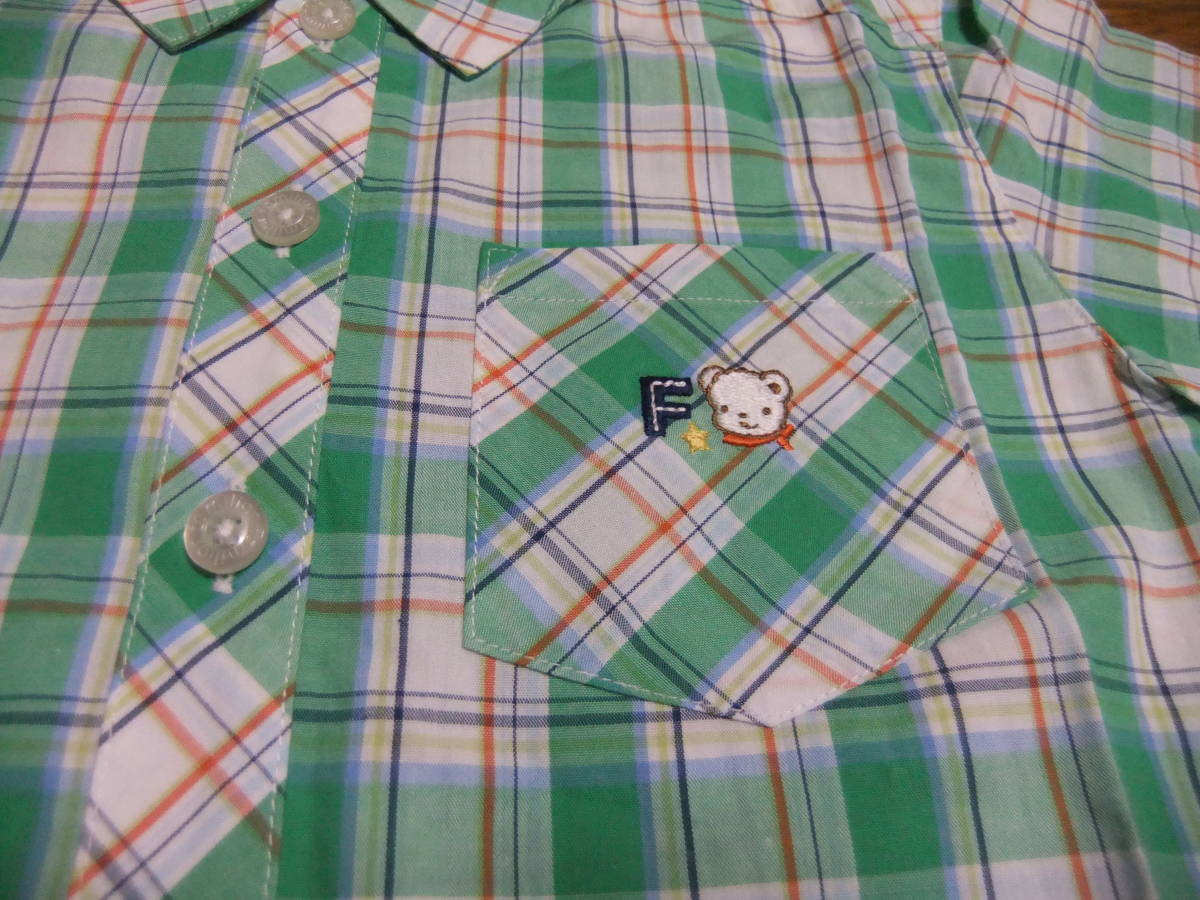 [ tag equipped ] Familia on goods short sleeves shirt green man 110. front opening 