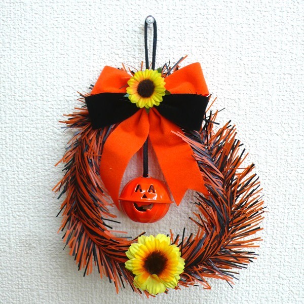  pumpkin lease diameter 15cm Halloween equipment ornament Mini lease 