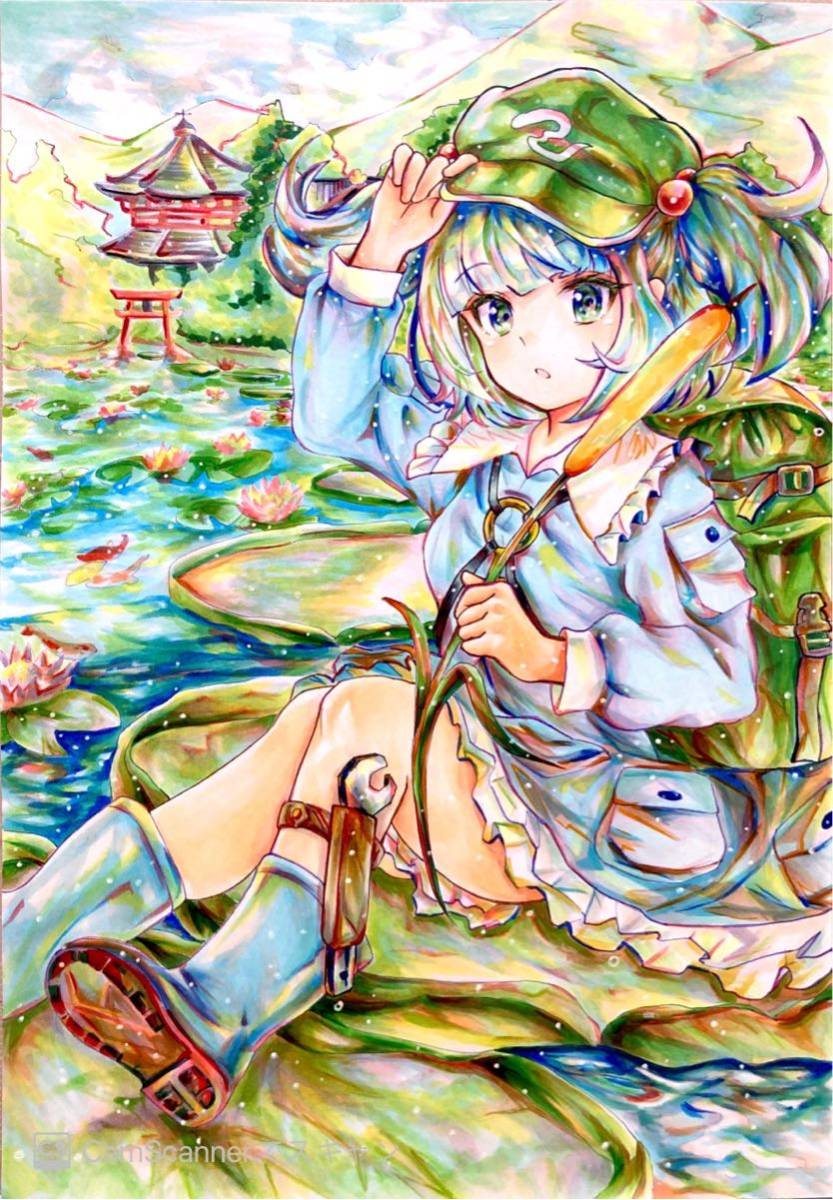 Yahoo!オークション - 河城ニトリ 手描きイラスト 東方project Yahoo!オークション - 河城ニトリ 手描きイラスト 東方project