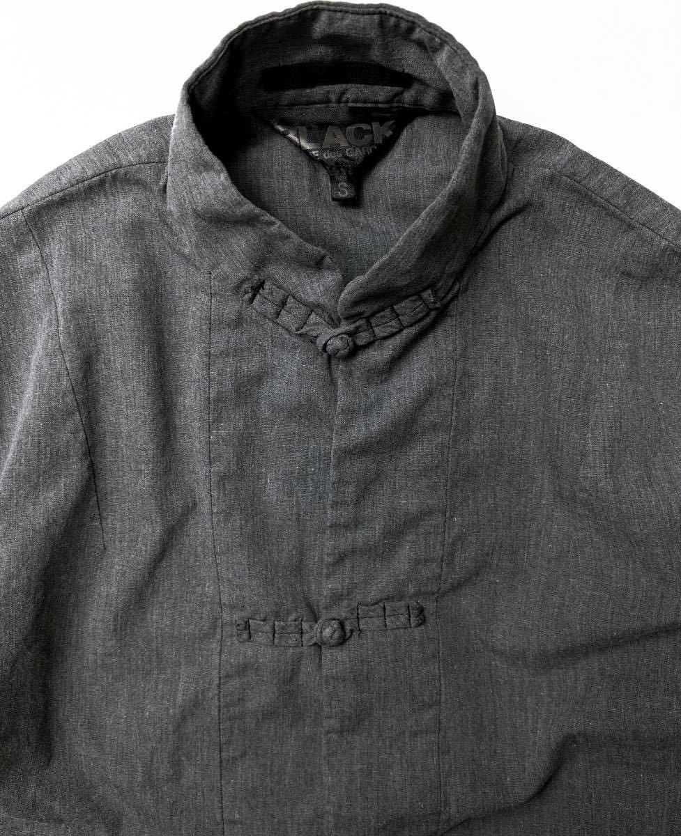 ポリエステル縮絨 チャイナジャケット BLACK COMME des GARCONS ポリエステル縮絨 チャイナジャケット BLACK COMME des GARCONS
