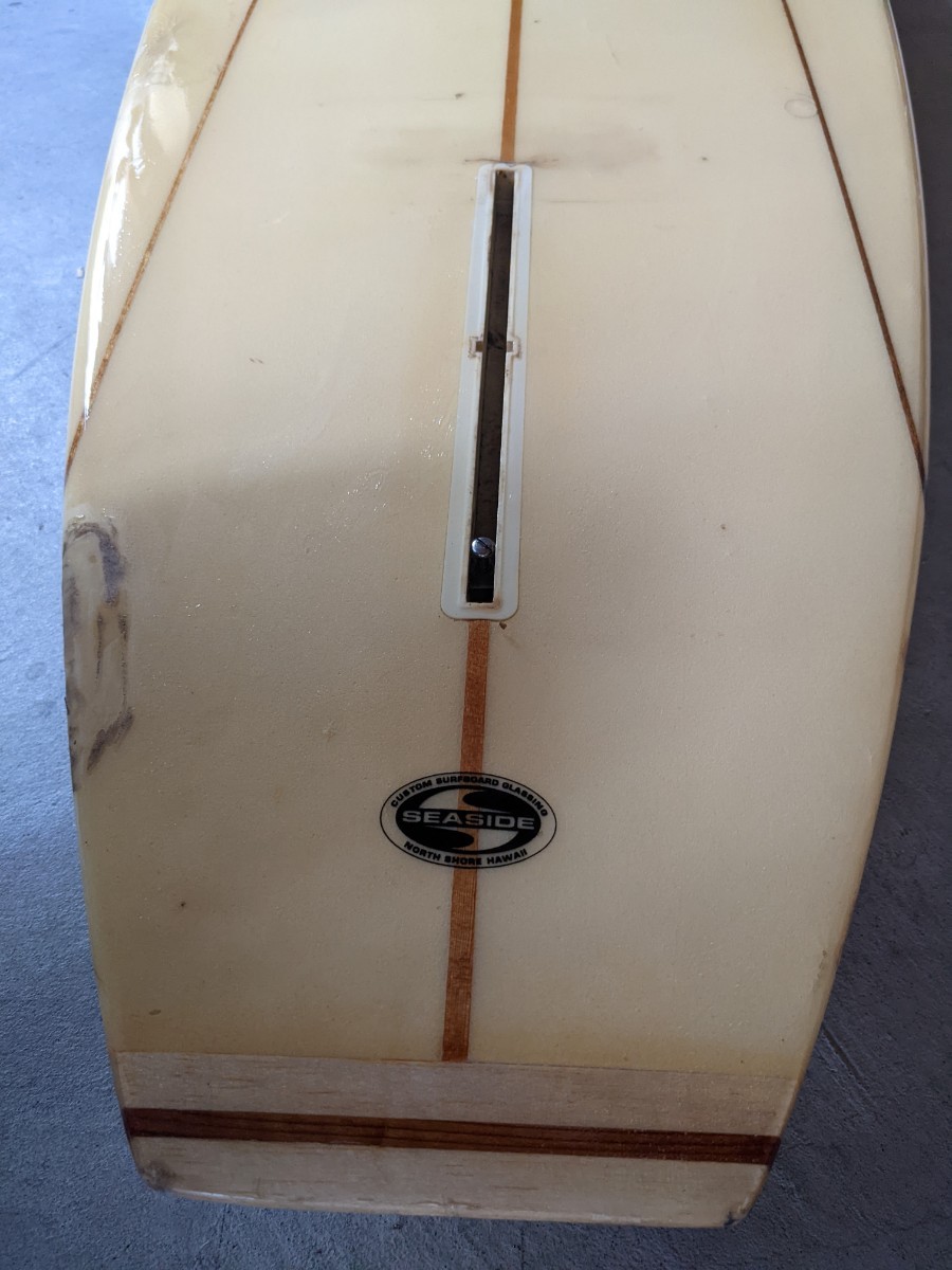70年代 BK Hawaii SURFBOARD 10ft Classic３ストリンガー Vintageカスタムシングルフィン付 