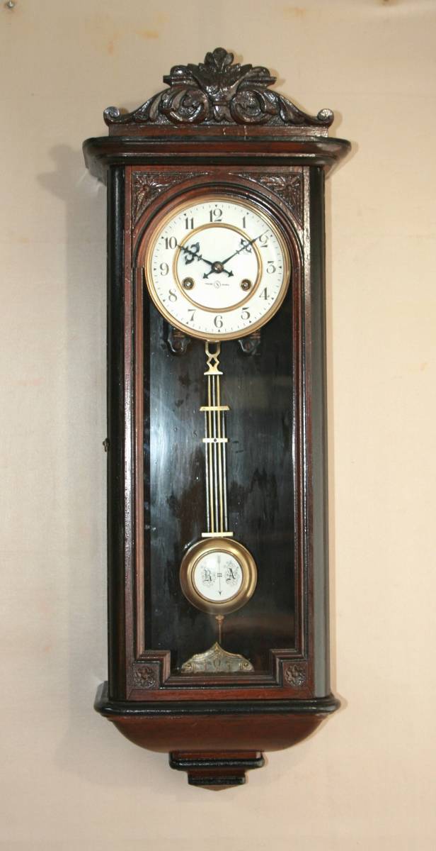ＯＨ済み：精工舎・角丸スリゲル型の柱時計・古時計 - 家具、インテリア