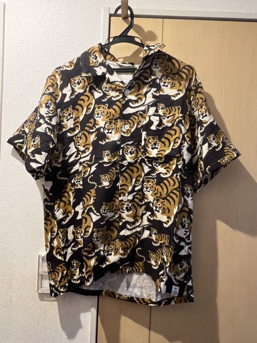 S M HUMAN MADE TIGER GAUZE ALOHA SHIRT-