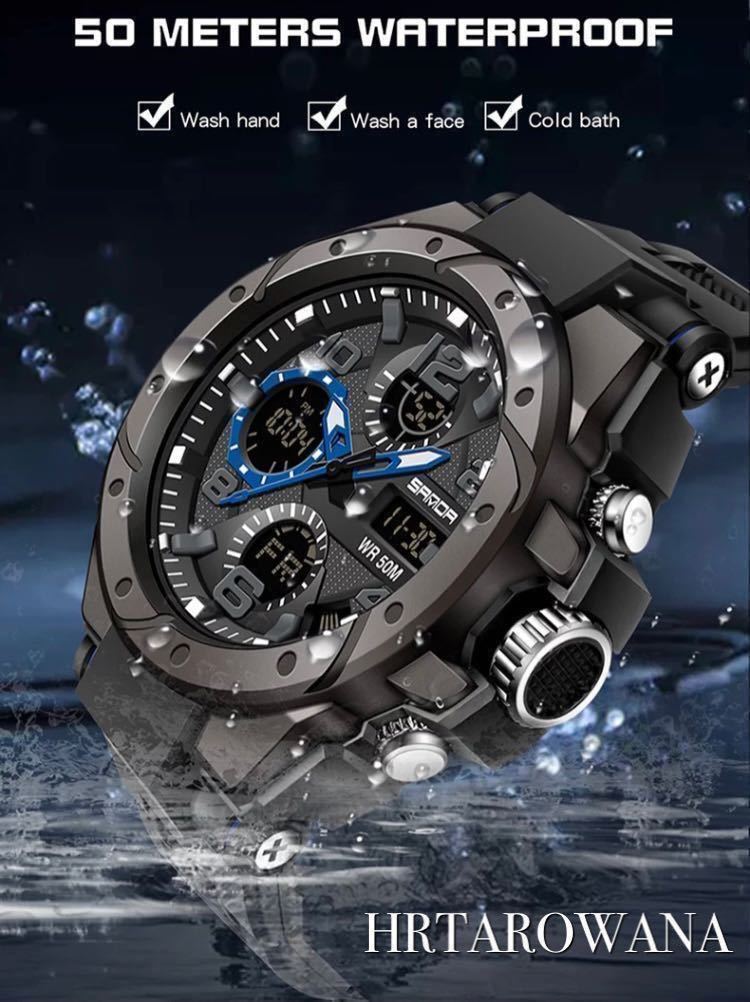 お手軽価格で贈りやすい 新品ビッグフェイス 30ｍ防水SYNOKE 海外限定 ダイバーズ腕時計