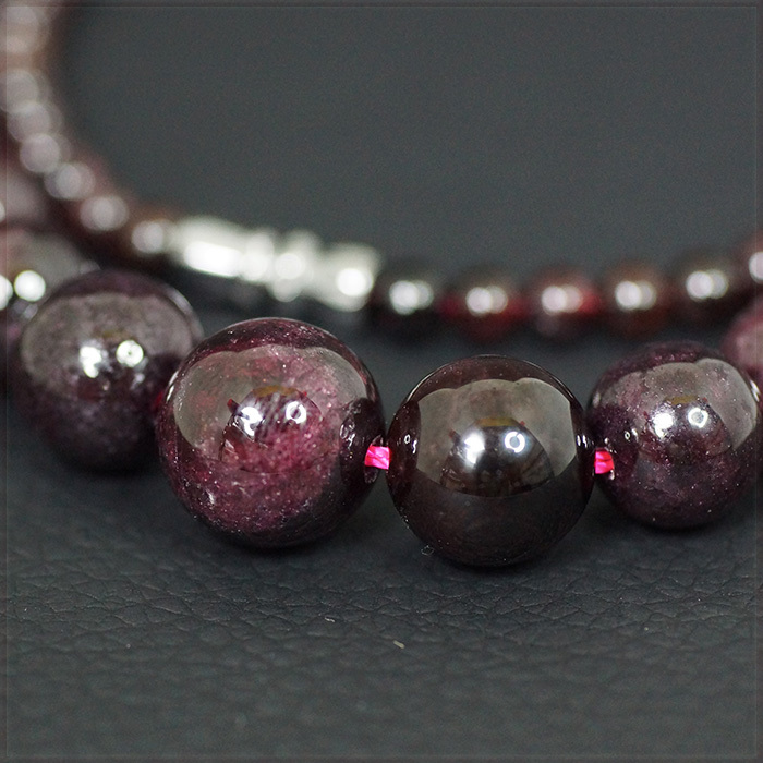 [NECKLACE] Natural Garnet ナチュラル ガーネット ラウンド グラデーション ビーズ 天然石 ネックレス 0.4～0.85 x 43cm 【送料無料】_画像3