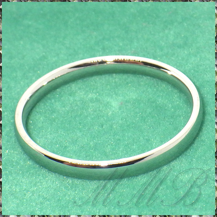 [RING] White Gold Smooth Simple ホワイトゴールド スムース スリム 2mm シンプル リング 9号 _画像4