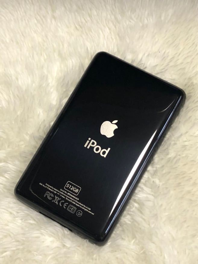 希少Apple iPod classic 第6.5世代 160GBから512GB オールブラック 黒カスタム 改造 MC297J MC293J パネル バッテリー新品の画像3