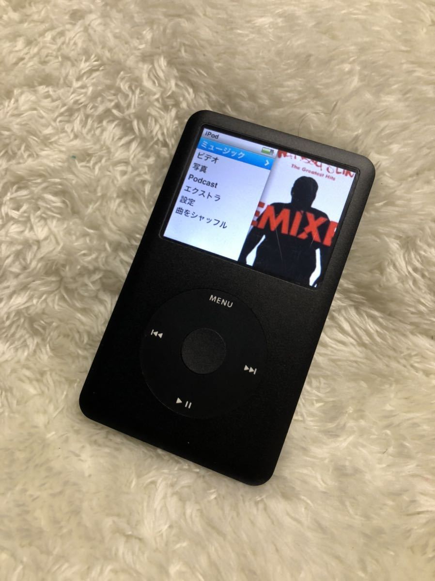 希少Apple iPod classic 第6.5世代 160GBから512GB オールブラック 黒カスタム 改造 MC297J MC293J パネル バッテリー新品の画像1