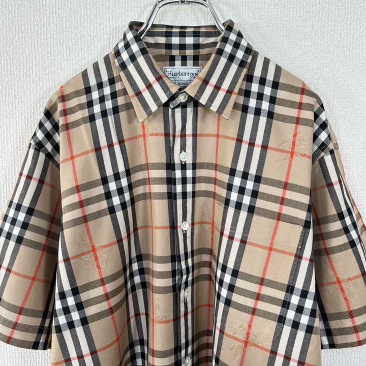 美品】バーバリー/Burberry 半袖シャツ ノバチェック シャドーホース