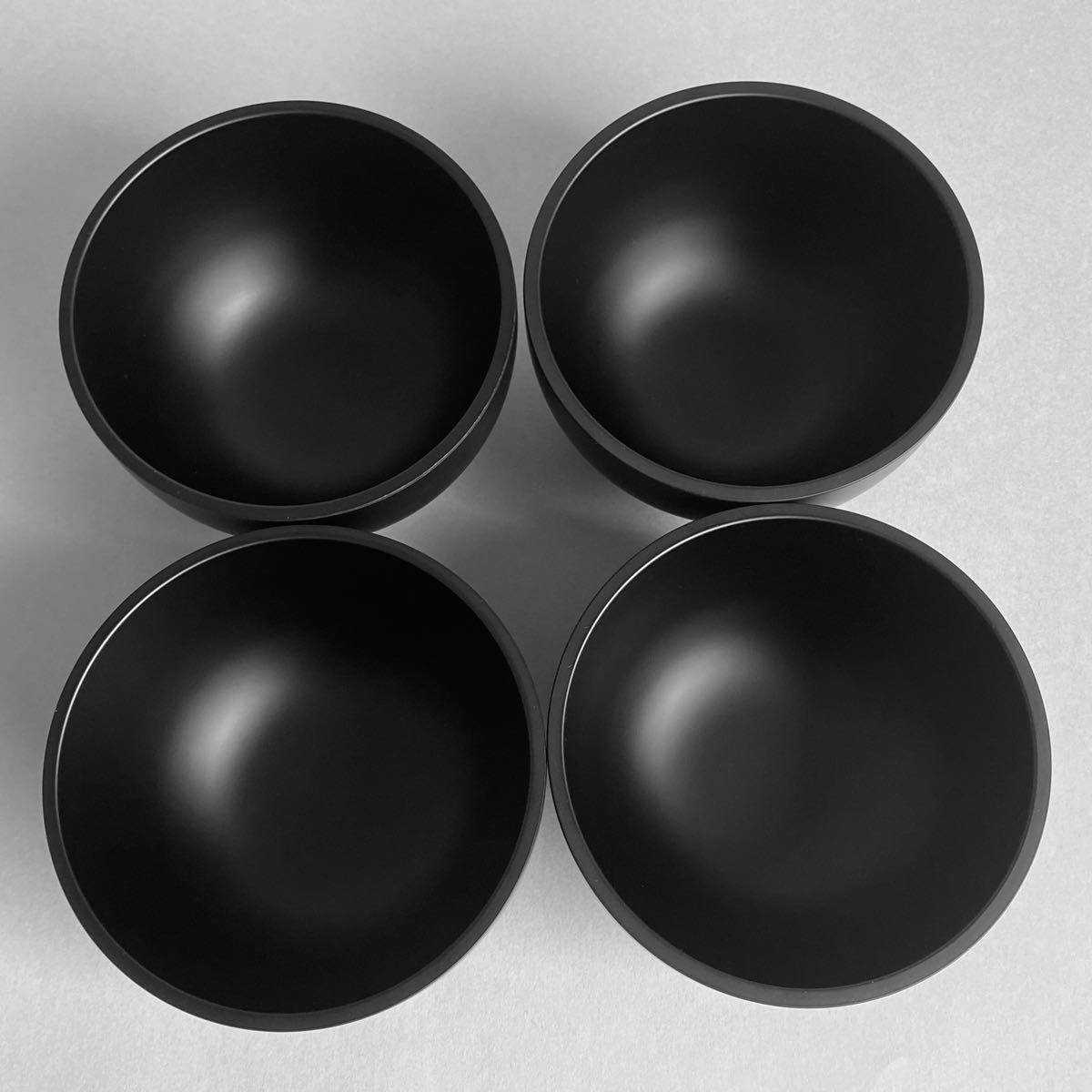 漆器　ボール　ボウル 鉢　小丼　どんぶり鉢　丼鉢　食器　和 洋 中  黒 つや消し マット 日本製 4客セット