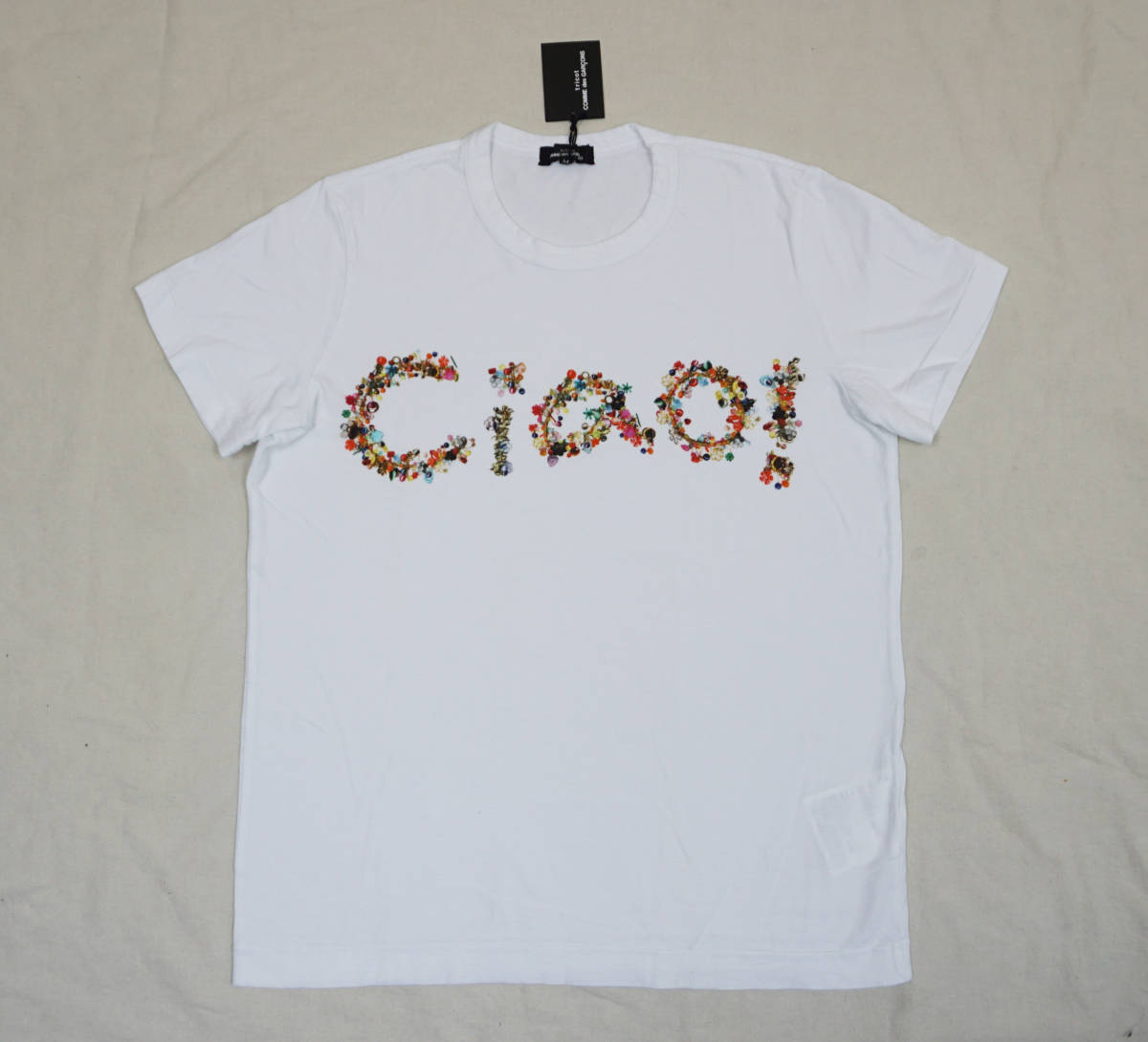 超安い品質 comme 日本製 Tシャツ 『Ciao!』 トリコ コムデギャルソン 新品 激レア! des WATANABE JUNYA TAO TRICOT garcons 半袖Ｔシャツ