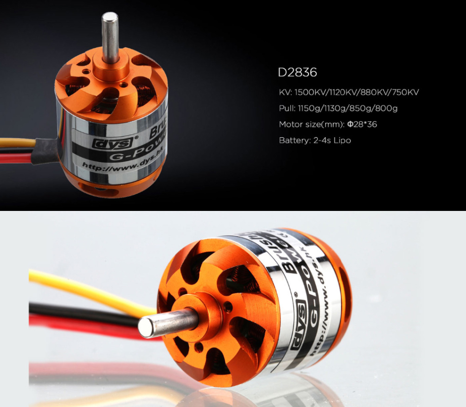 小型電動プレーン/グライダー等向け D2836/7 1120KV◇ブラシレスモーター_出品価格は1個の価格になります