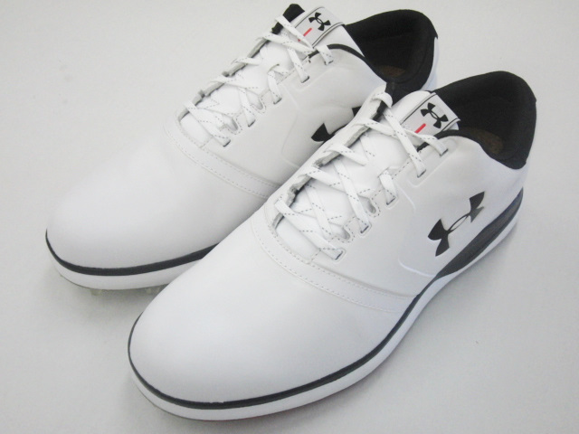 新品！Under Armour UA Performance SL Leather Golf Shoes White/Black (28.0cm)