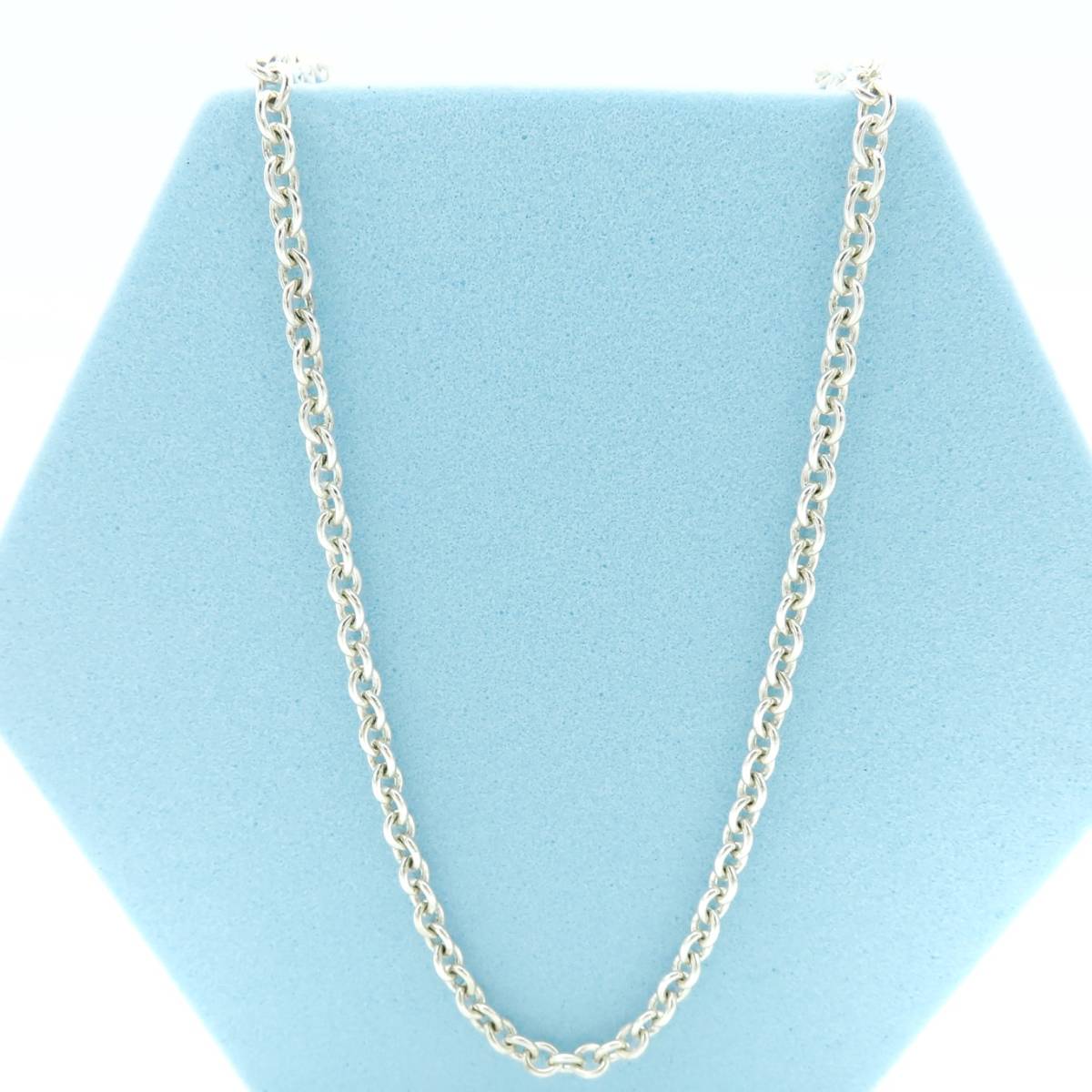希少 美品 Tiffany&Co. ティファニー ラージ ロング ネックレス チェーン Ag925 SV 60㎝ ユニセックス OO36