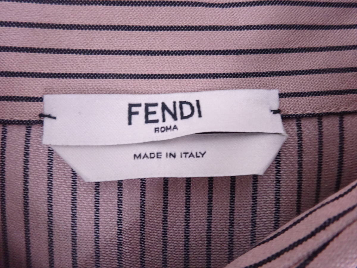 FENDIフェンディ シルク素材 シャツスタイル ワンピース 極細