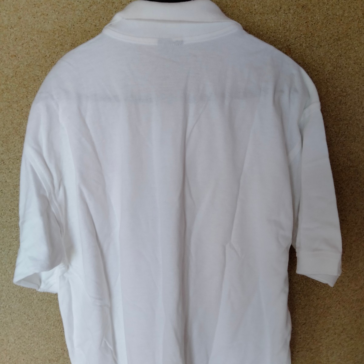 ホワイト　純白　ポロシャツ XL　メイドインUSA  100％COTTON ミリタリー　レイセオン