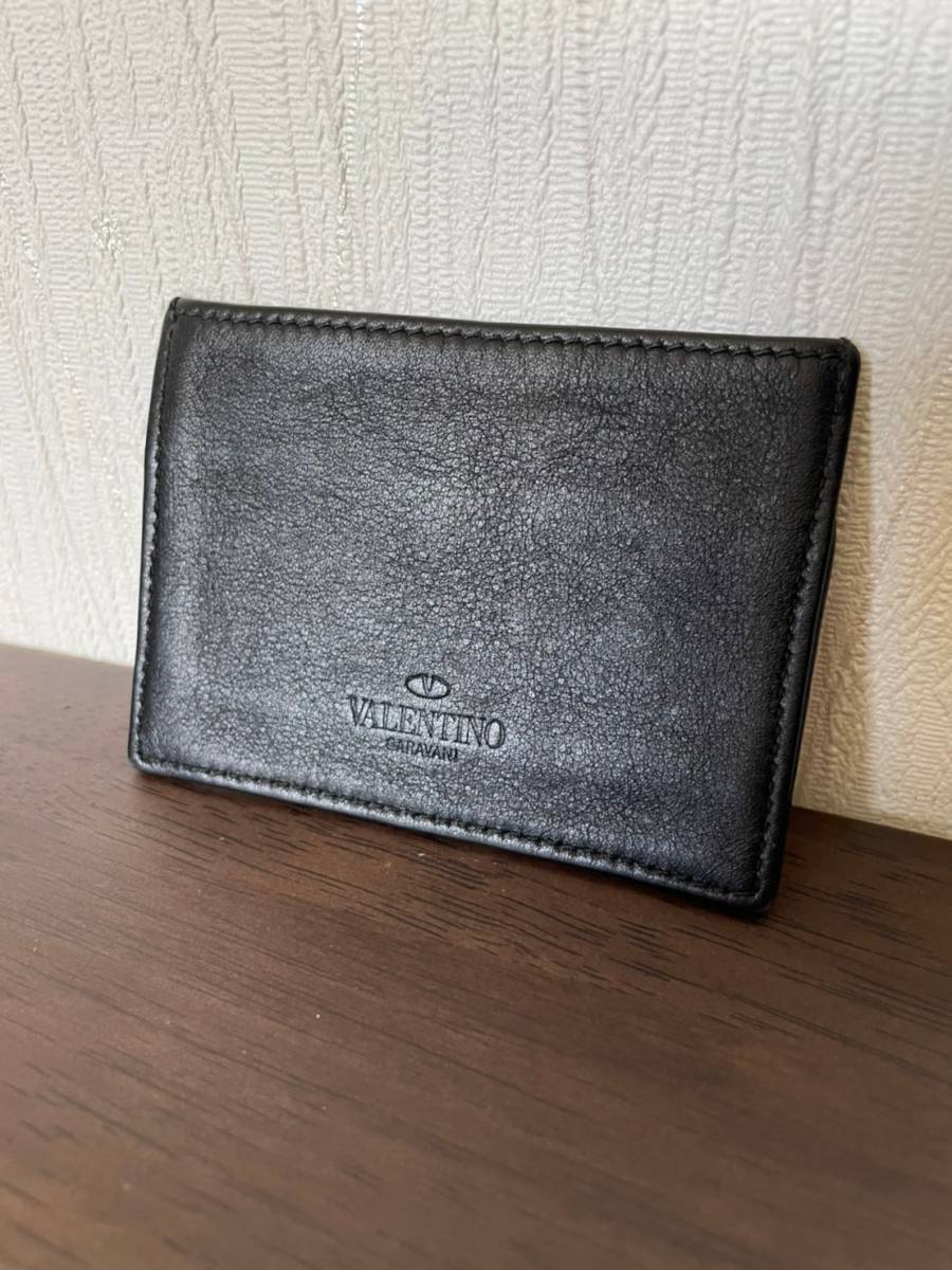  regular goods *[VALENTINO] lock studs leather card-case black Valentino 