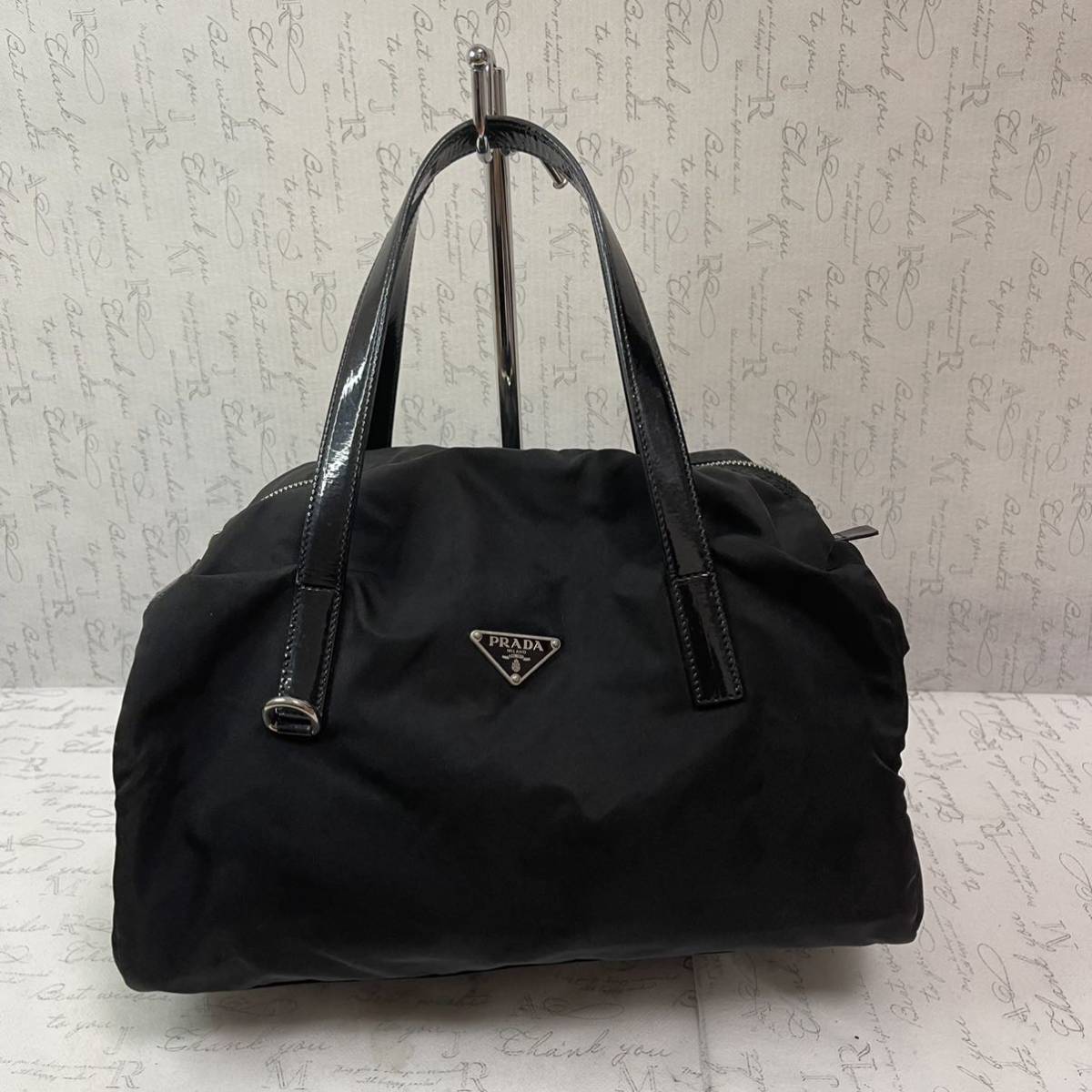 く日はお得♪ プラダ 【美品✨】PRADA ナイロン ハンドバッグ 三角ロゴ オンラインストアサイト プラダ ナイロン ミニ ボストンバッグ ボストンバッグ