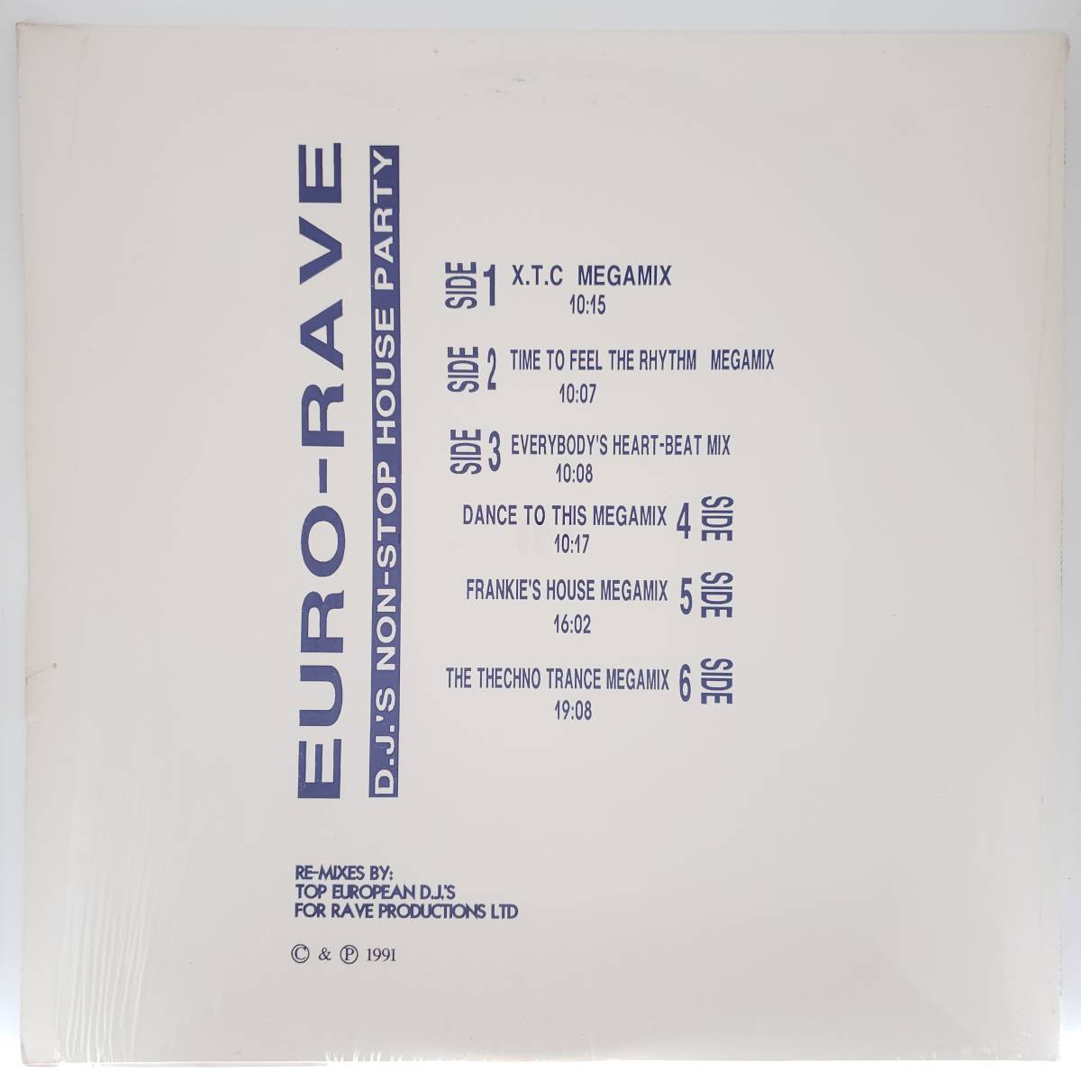 良盤屋◆LP◆US 輸入盤　ノン・ストップ・ハウス・パーティー　V.A. / Euro-Rave / 1991　3枚組　◆House, Techno◇P-3483_画像2