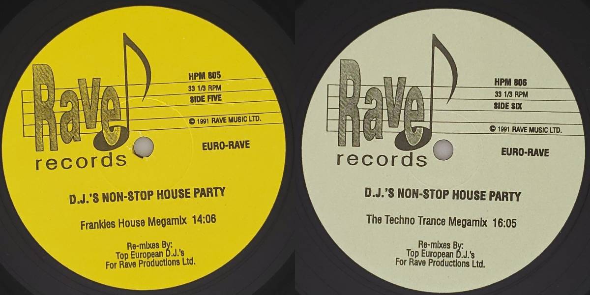 良盤屋◆LP◆US 輸入盤　ノン・ストップ・ハウス・パーティー　V.A. / Euro-Rave / 1991　3枚組　◆House, Techno◇P-3483_画像10