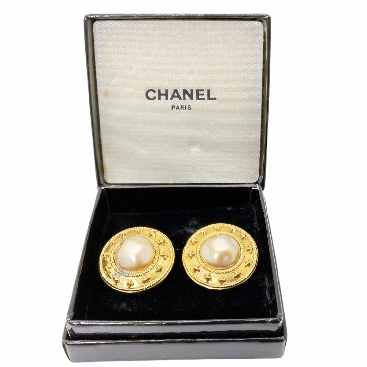 KS USED CHANEL シャネル イヤリング フェイク パール ゴールド系