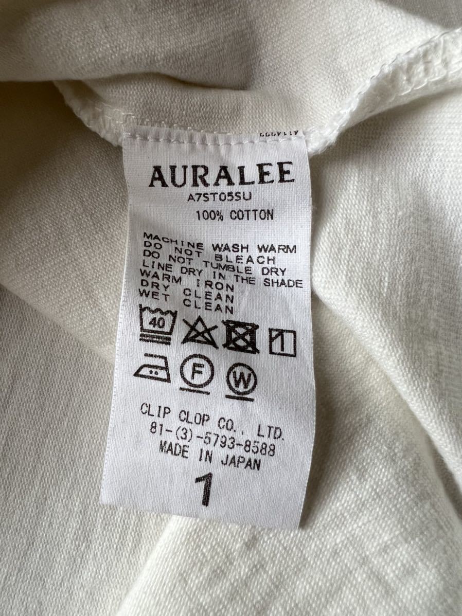 AURALEE オーラリー STAND UP TEE サイズ1 スタンドアップTシャツ オフホワイト_画像10