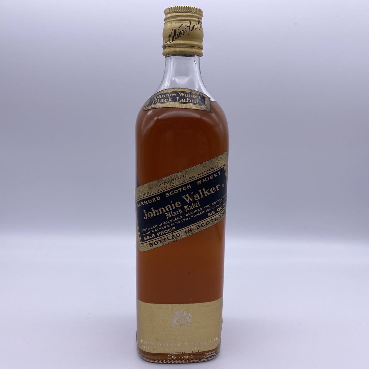 【379】未開栓　ジョニーウォーカー　ブラックラベル　白紋章　旧ラベル　EXTRA SPECIAL　86.8PROOF　4/5QUART　スコッチ　古酒