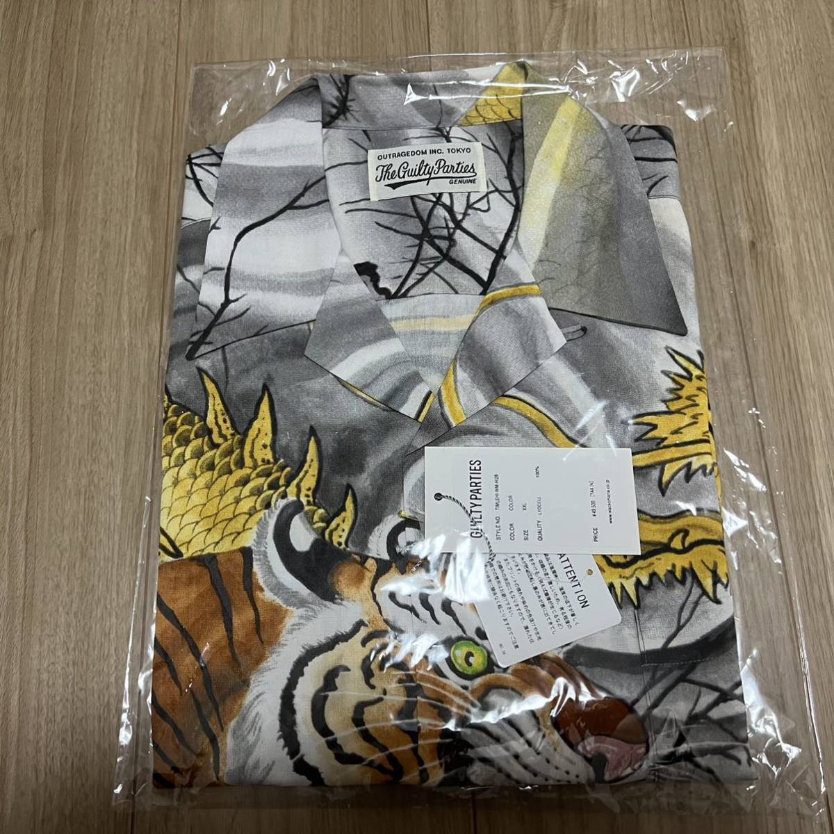 送料無料(沖縄は1000円) XXL wackomaria tim lehi 虎龍柄 アロハ