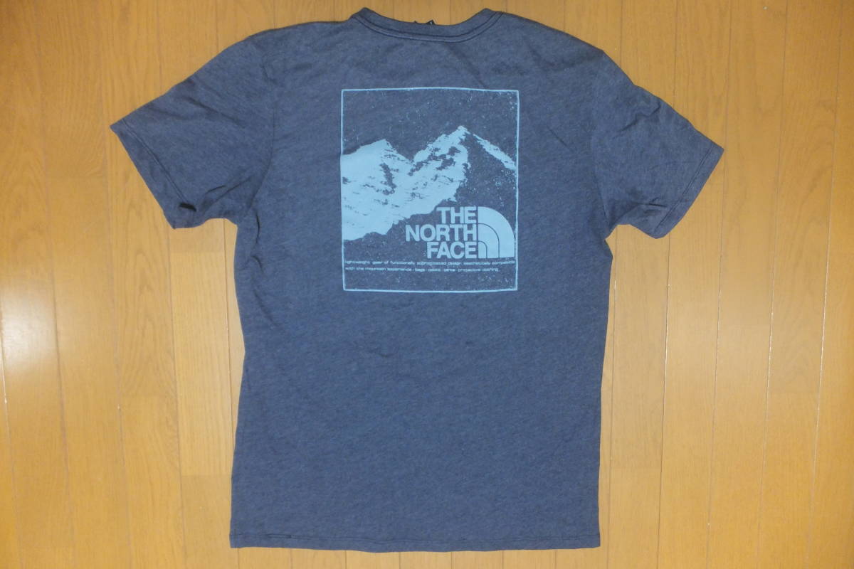 新品 【ノースフェイス 丸首 半袖 Tシャツ M　ネイビー 】　Lサイズの方も着用可能　淡い紺色　THE NORTH FACE　柔らかく伸びる生地_画像7