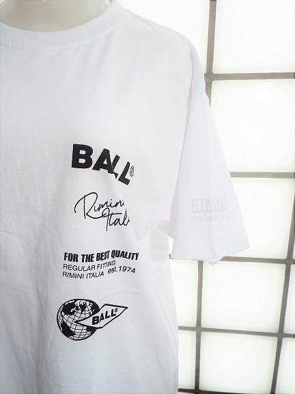 ボール 51273 白&黒プリント Lサイズ 天竺 綿100% 半袖Ｔシャツ Bigシルエット 新品 BALL_画像2