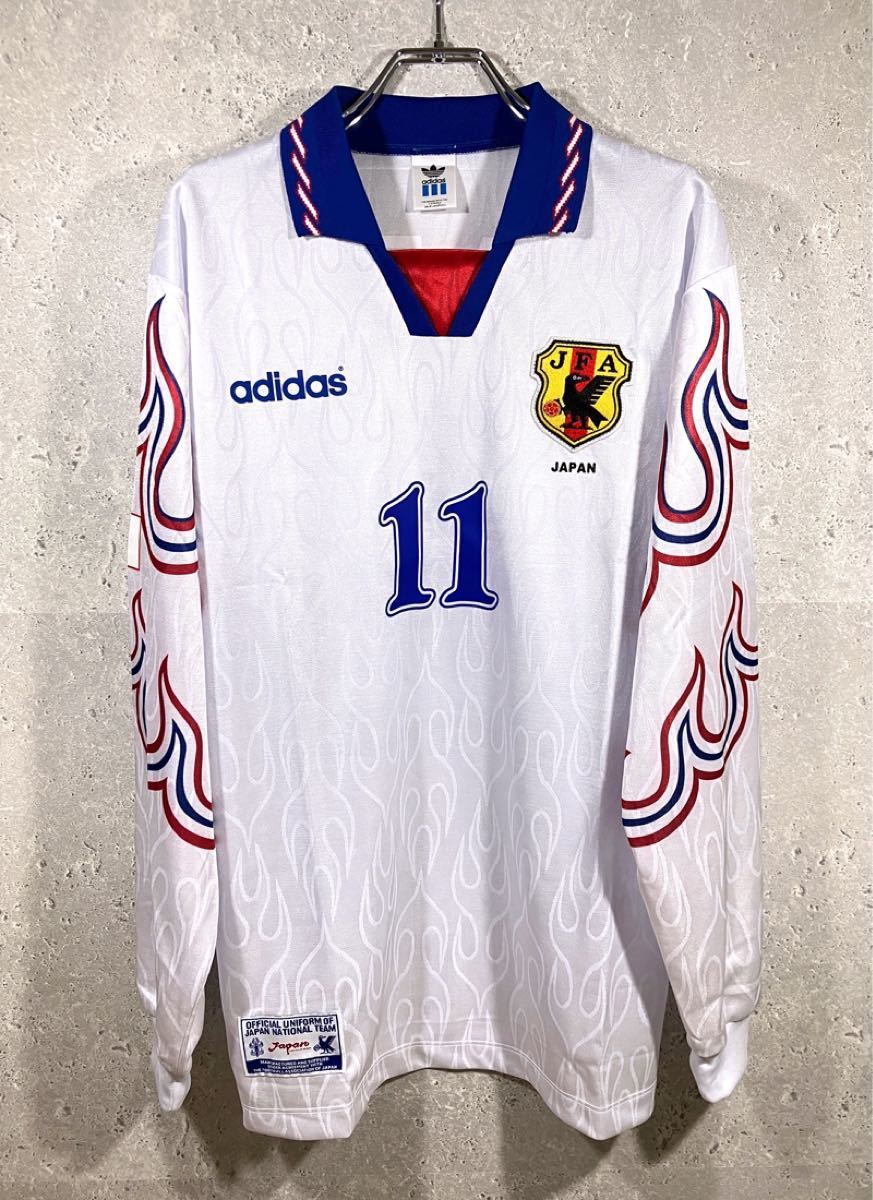 日本代表 97年 フランスW杯予選 カズ 三浦知良 アウェイ 半袖 ユニフォーム Oサイズ