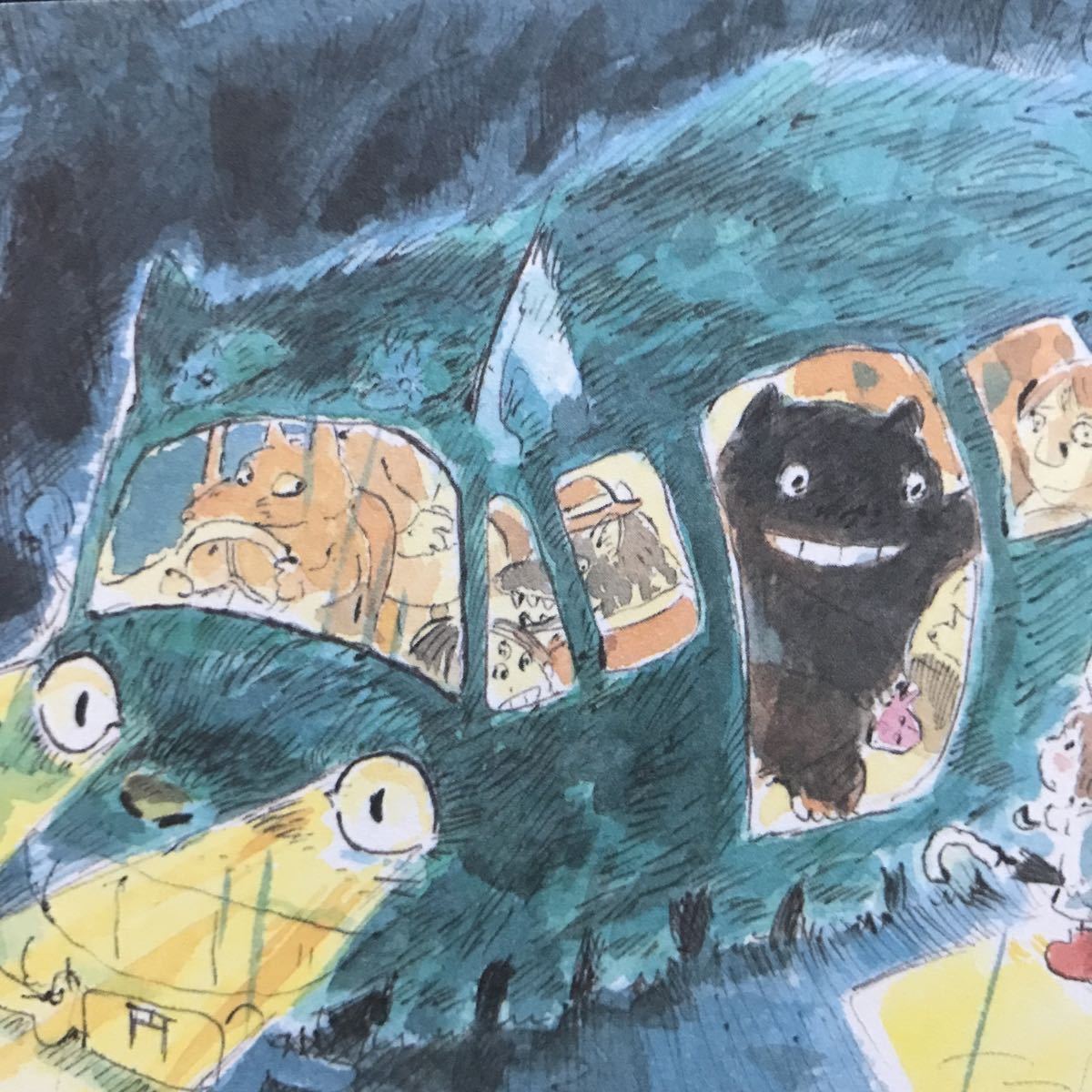 [ rare ] Studio Ghibli Tonari no Totoro postcard ( cat bus is thing. . speciality. bus....toto.... performed mei Chan is **!?)