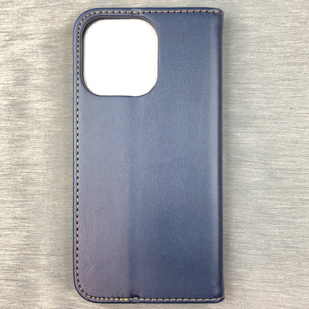レザー 手帳型 スマホケース 高品質 iphone 13Pro 対応 本革調 ブルー カバー
