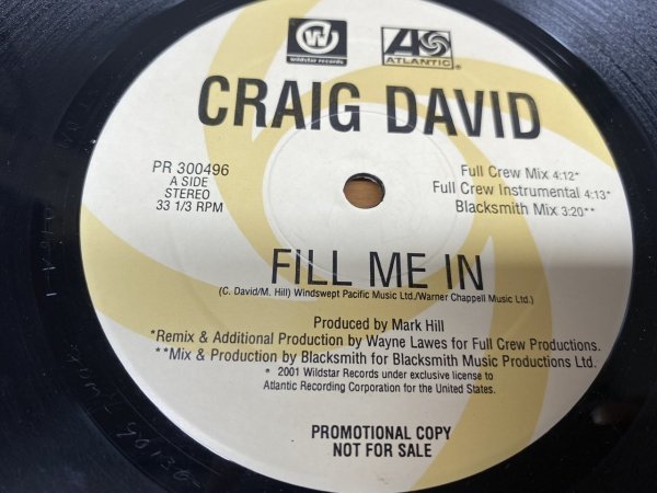 NO 5-2045 ◆ 12インチ ◆ Craig David ◆ Fill Me In_画像1