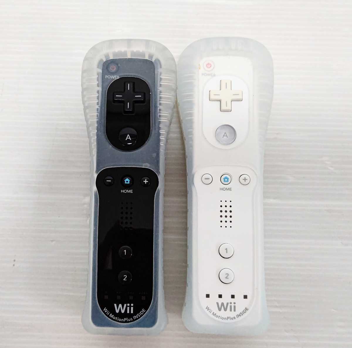 Wiiリモコン モーションプラス ホワイト ブラック ペア 動作品 