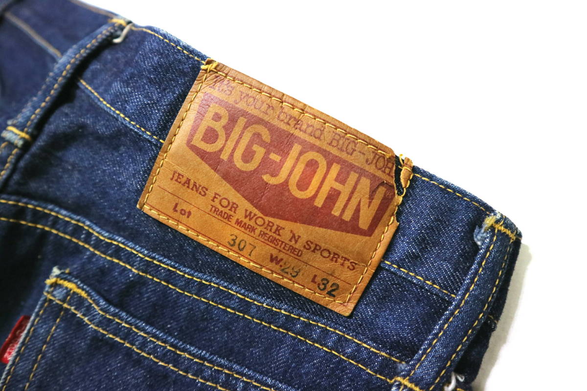  местного производства Vintage!*70*s BIG-JOHN Big John американский производство Denim распорка Denim джинсы *W72 см до, длина ног 73.5 см 