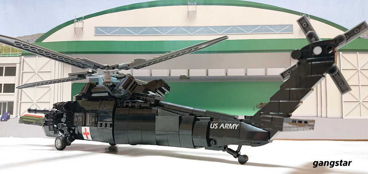 【国内発送 レゴ互換】UH-60ブラックホーク多目的ヘリ ミリタリーブロック模型