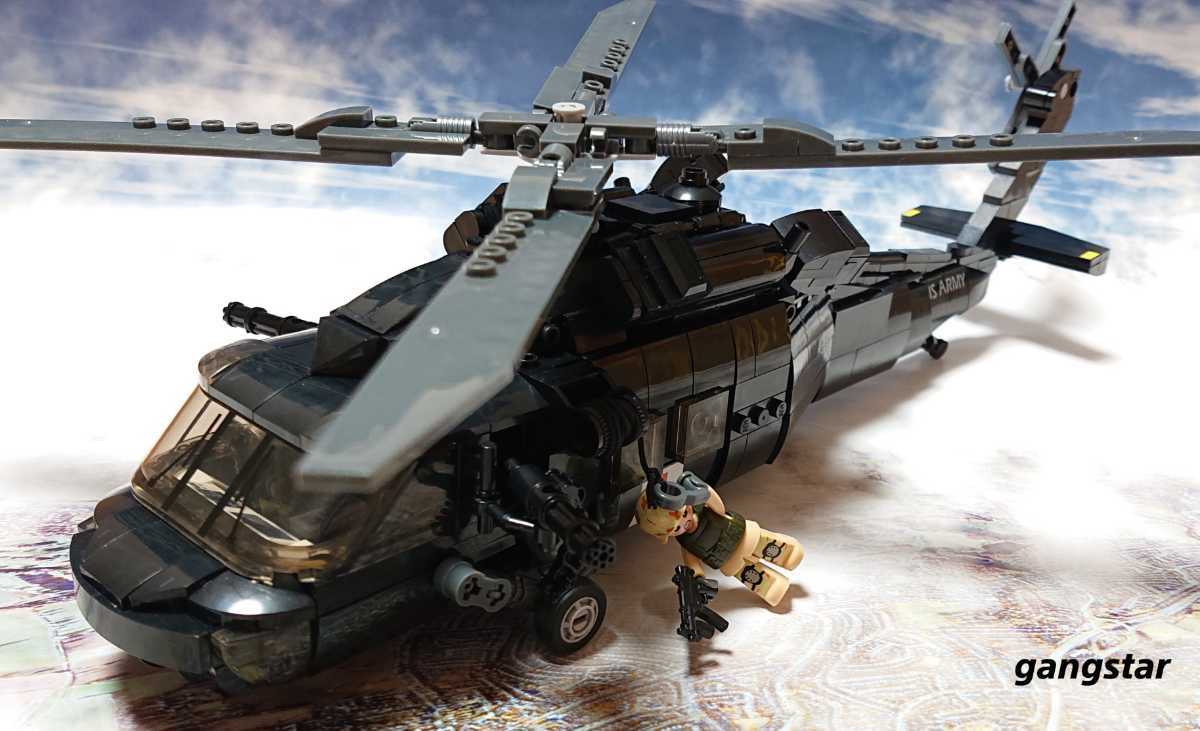 【国内発送 レゴ互換】UH-60ブラックホーク多目的ヘリ ミリタリーブロック模型