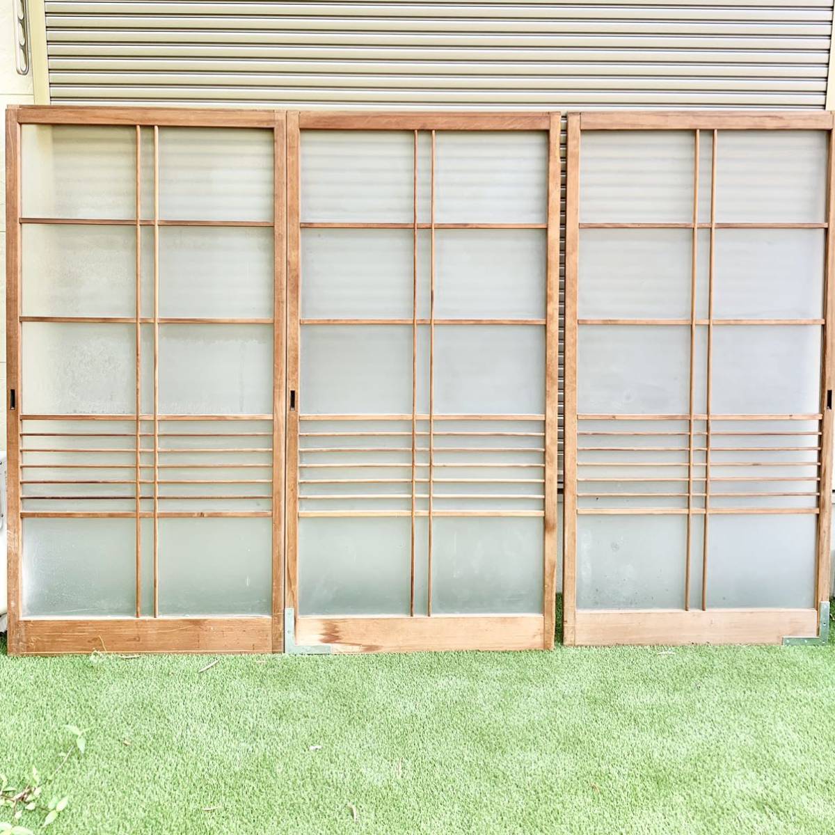 昭和レトロ 木製×ガラス製引き戸 アンティーク ヴィンテージ