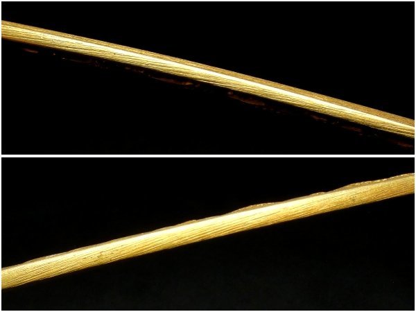 【刀装具 #2398★特別出品★】(小柄) これぞ加賀金工が誇る最高傑作です!極上干網図 赤銅魚々子地小柄 保存刀装具_画像7