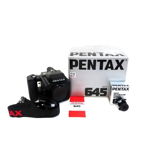 PENTAX/ペンタックス/645ボディ+マグニファイヤー+ストラップ/極美品　動作OK！_画像1