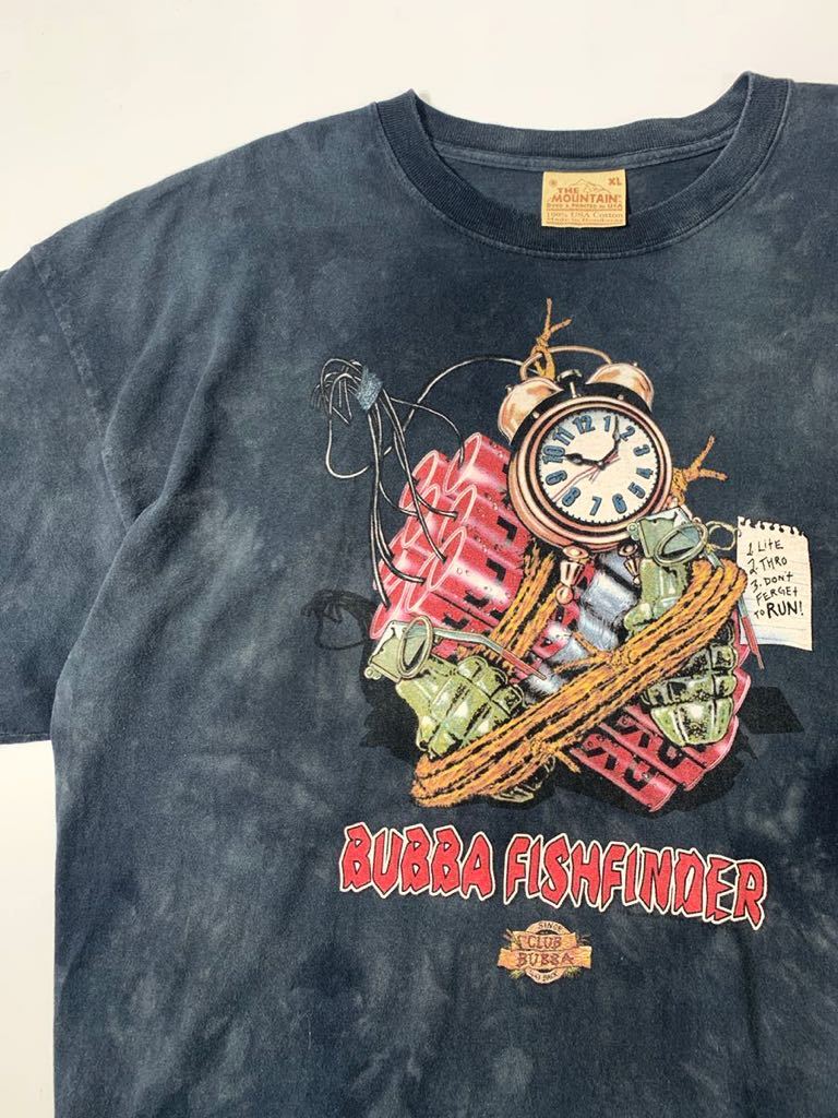 美品 THE MOUNTAIN タイダイボディ プリントTシャツ 時限爆弾 BUBBA FISHFINDER 極上グラフィック 大きめサイズ ザ  マウンテン US古着