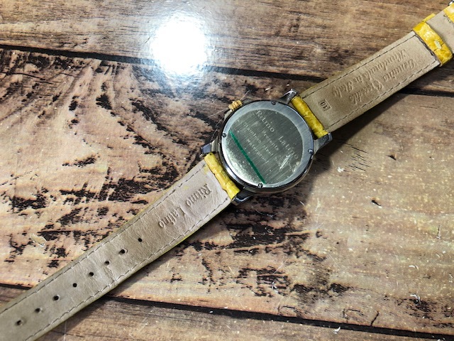 グランドセール 美品 レア 腕時計 クオーツ 純正革ベルト からし