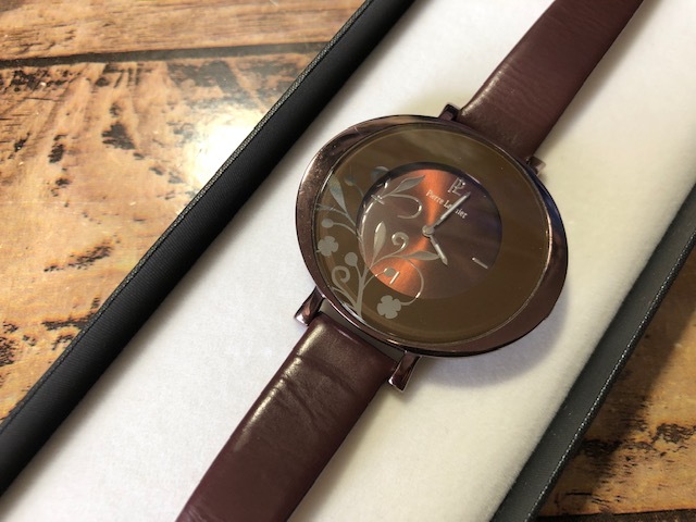 良品 レア 箱付 Pierre Lannier ピエールラニエ MADE IN FRANCE 198D6 茶 ブラウン ブロンズ クオーツ レディース 腕時計