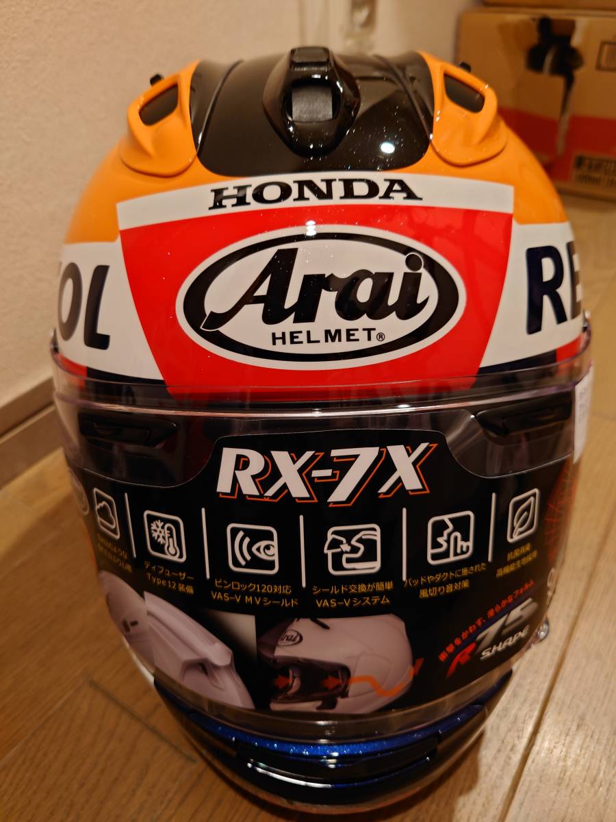 Arai RX-7X REPSOL HONDA GP800勝記念ヘルメット Mサイズ 57-58 未使用