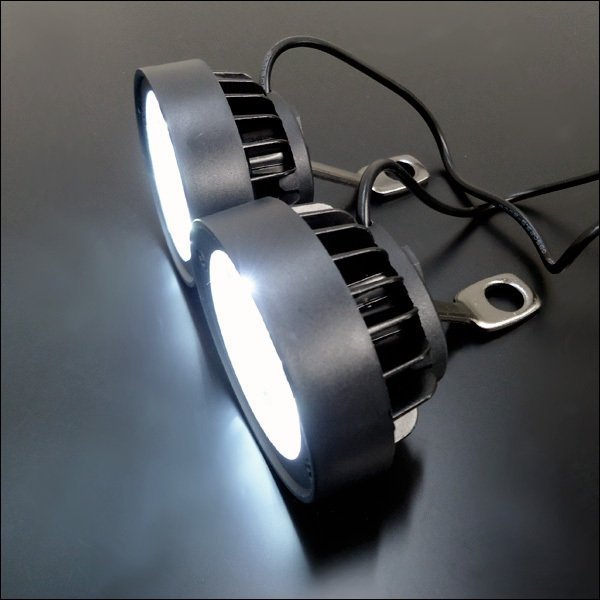 LED ヘッドライト (D) 2個セット 白 ON/OFF スイッチ付属 10mm穴ステー 12V/24V フォグランプ ミラーブラケット/22ψ_画像8