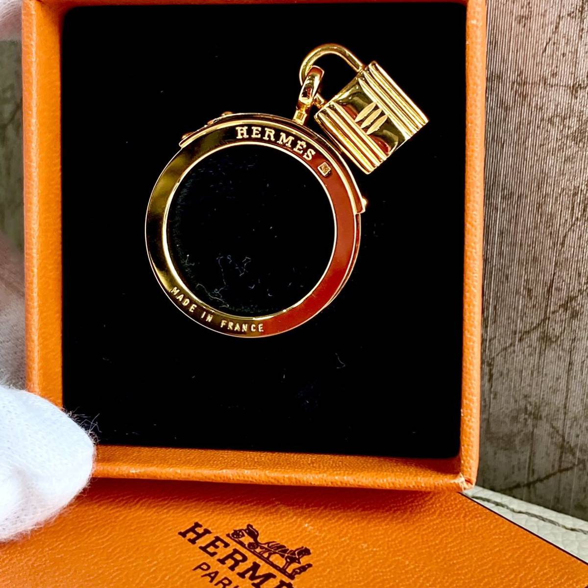 HERMES エルメス ケリー スカーフリング ゴールド 赤 レッド 極美品